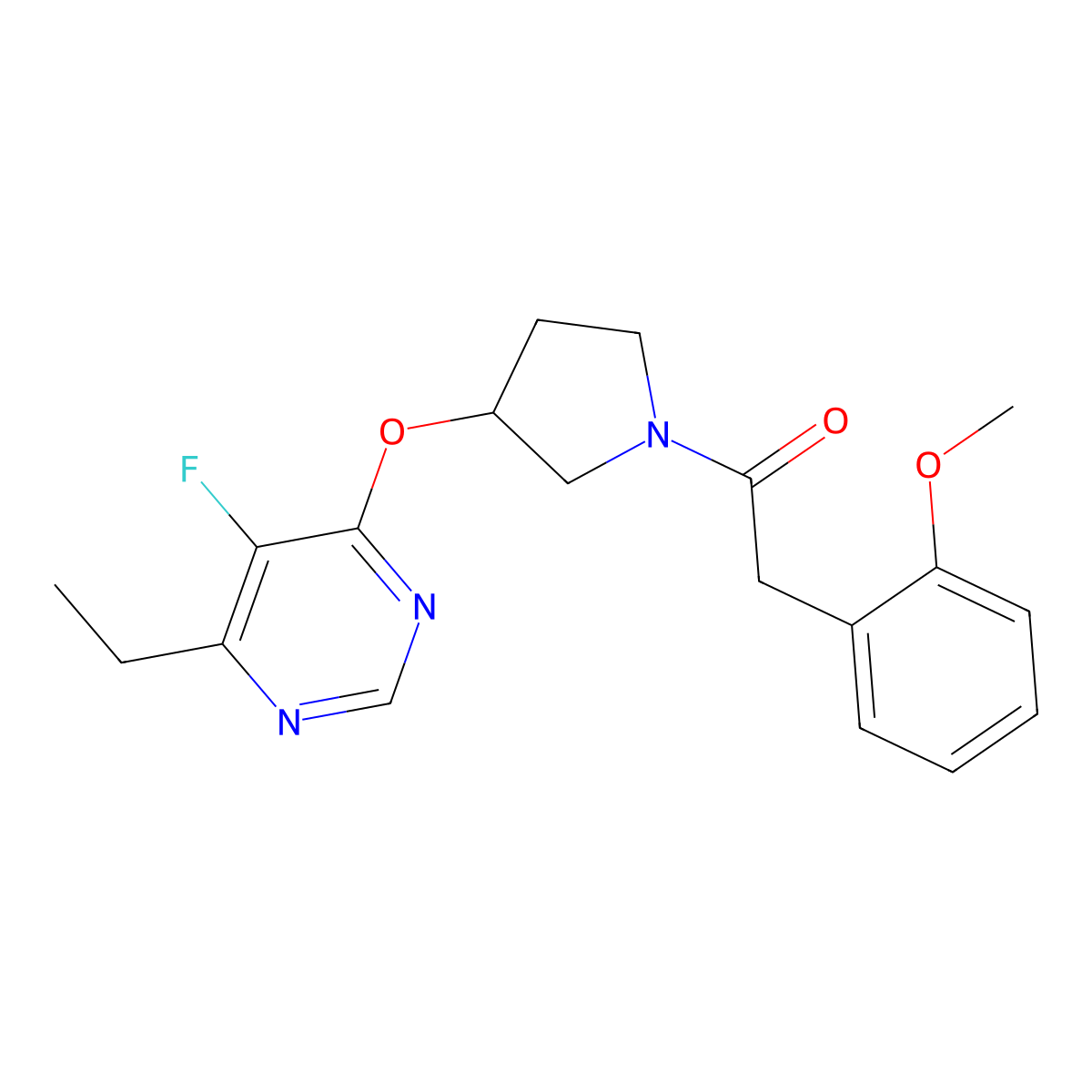 1-(3-((6-Ethyl-5-fluoropyrimidin-4-yl)oxy)pyrrolidin-1-yl)-2-(2-methoxyphenyl)ethanone molecular structure, CAS 2034362-34-8
