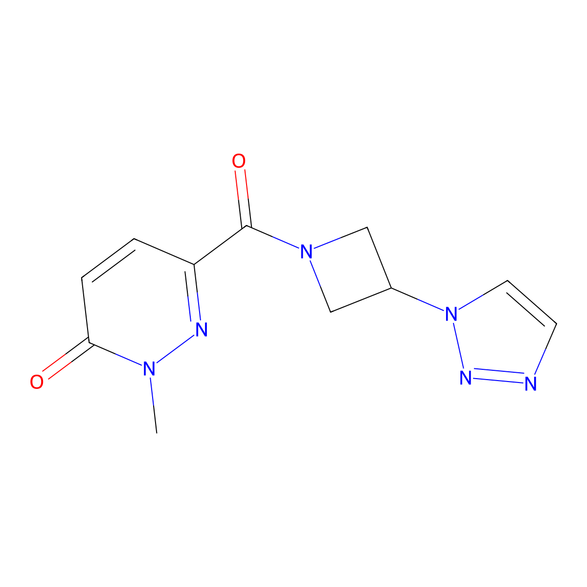 6-(3-(1H-1,2,3-triazol-1-yl)azetidine-1-carbonyl)-2-methylpyridazin-3(2H)-one molecular structure, CAS 2034362-35-9