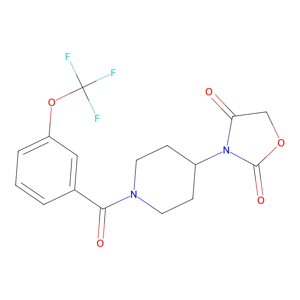 3-(1-(3-(Trifluoromethoxy)benzoyl)piperidin-4-yl)oxazolidine-2,4-dione molecular structure, CAS 2034362-36-0
