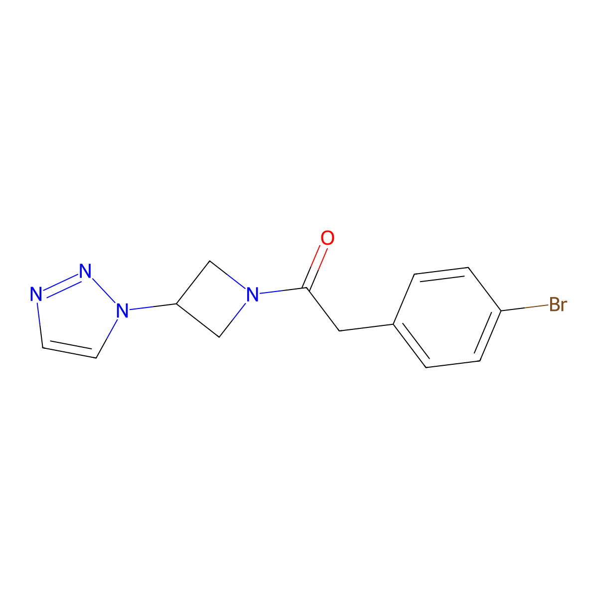 1-(3-(1H-1,2,3-triazol-1-yl)azetidin-1-yl)-2-(4-bromophenyl)ethanone molecular structure, CAS 2034362-42-8