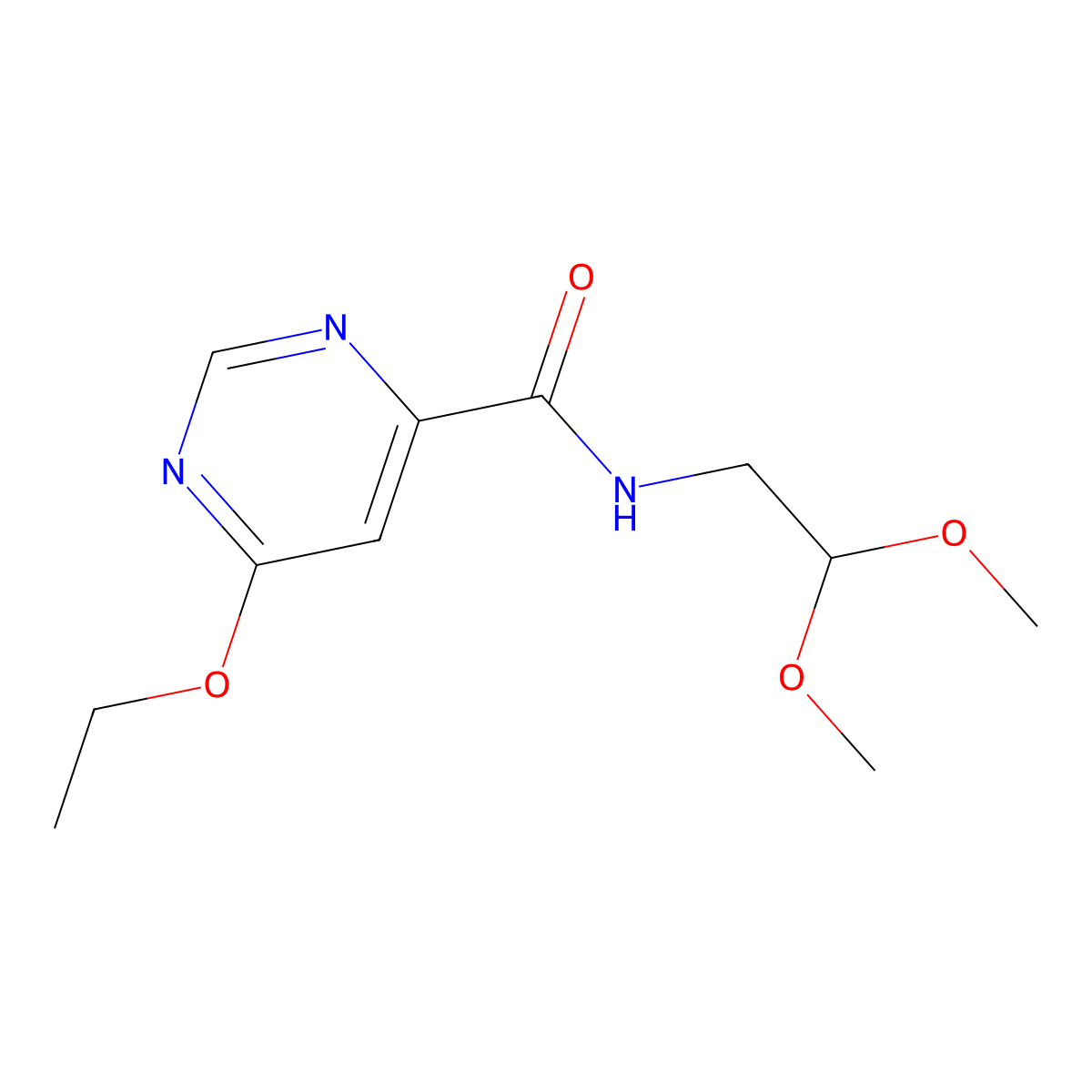 N-(2,2-dimethoxyethyl)-6-ethoxypyrimidine-4-carboxamide molecular structure, CAS 2034362-65-5