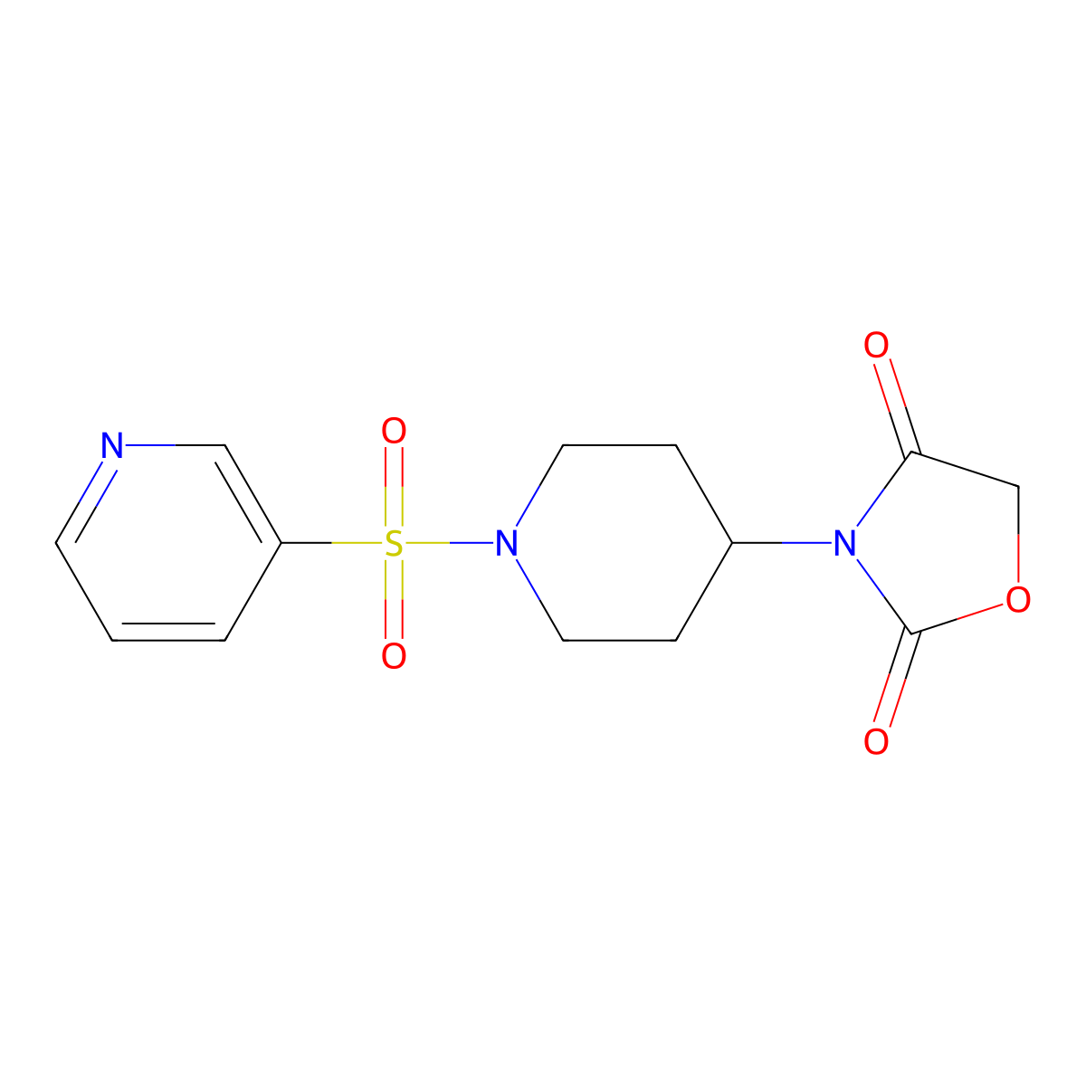 3-(1-(Pyridin-3-ylsulfonyl)piperidin-4-yl)oxazolidine-2,4-dione molecular structure, CAS 2034362-73-5
