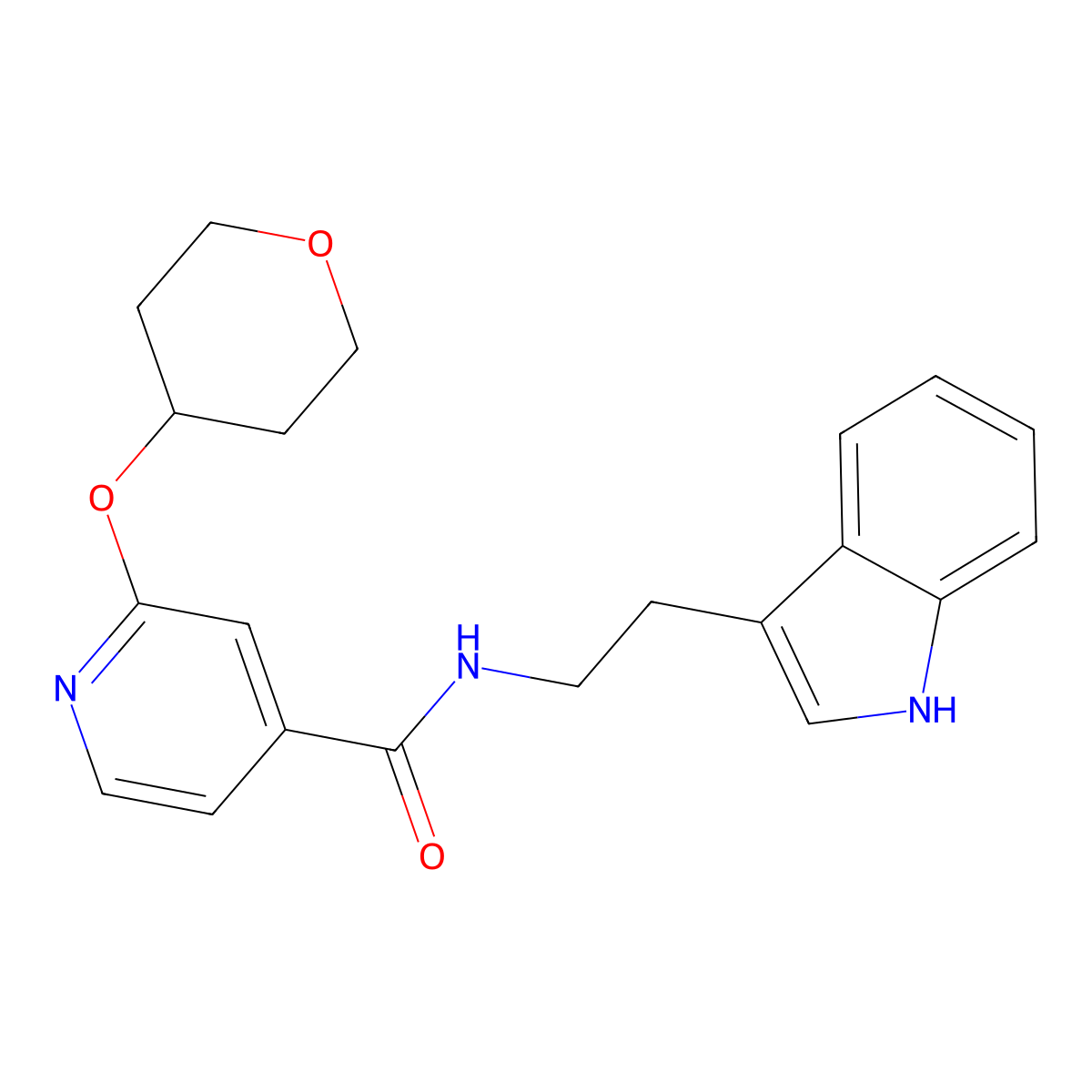 N-[2-(1H-indol-3-yl)ethyl]-2-(oxan-4-yloxy)pyridine-4-carboxamide molecular structure, CAS 2034362-75-7