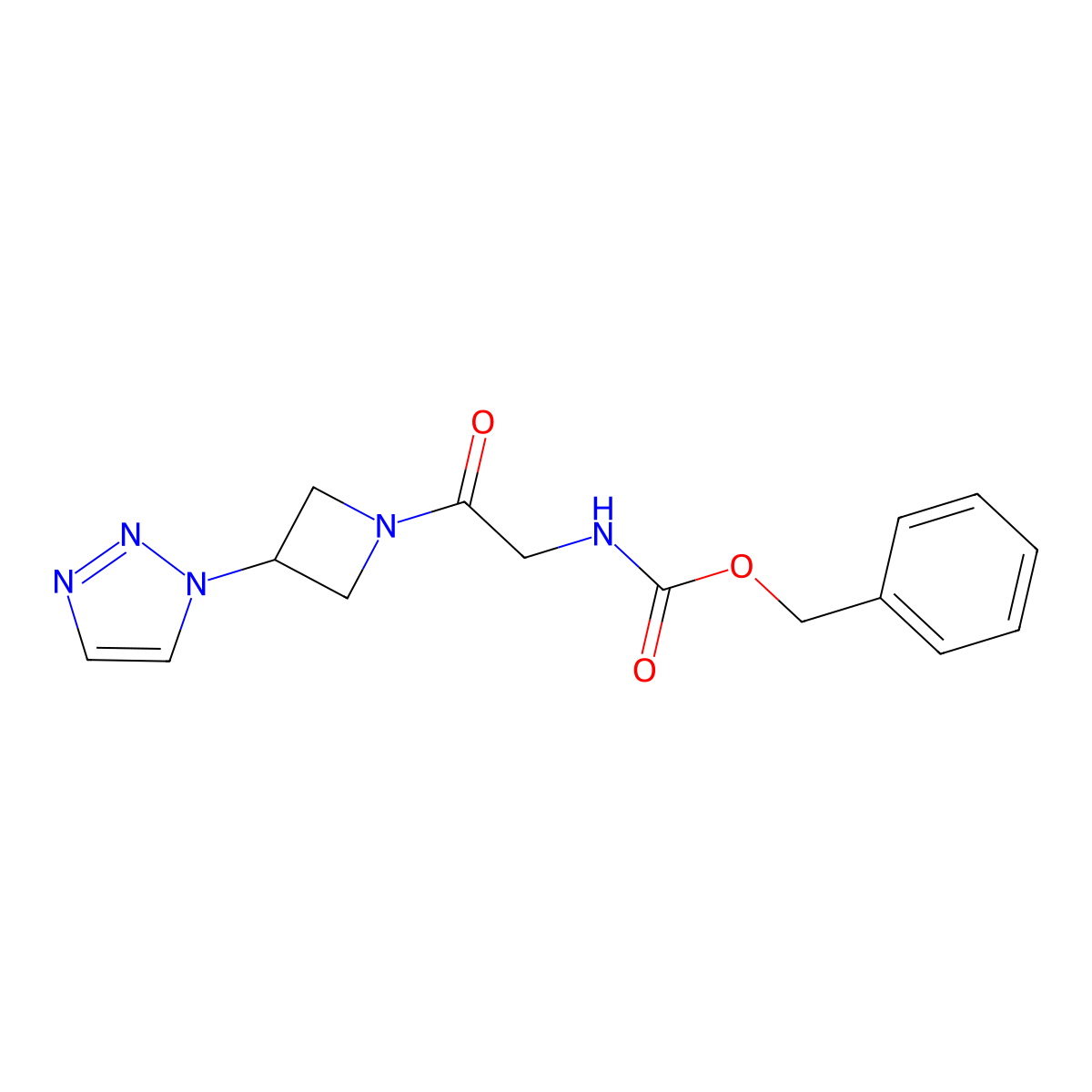 benzyl (2-(3-(1H-1,2,3-triazol-1-yl)azetidin-1-yl)-2-oxoethyl)carbamate molecular structure, CAS 2034362-77-9