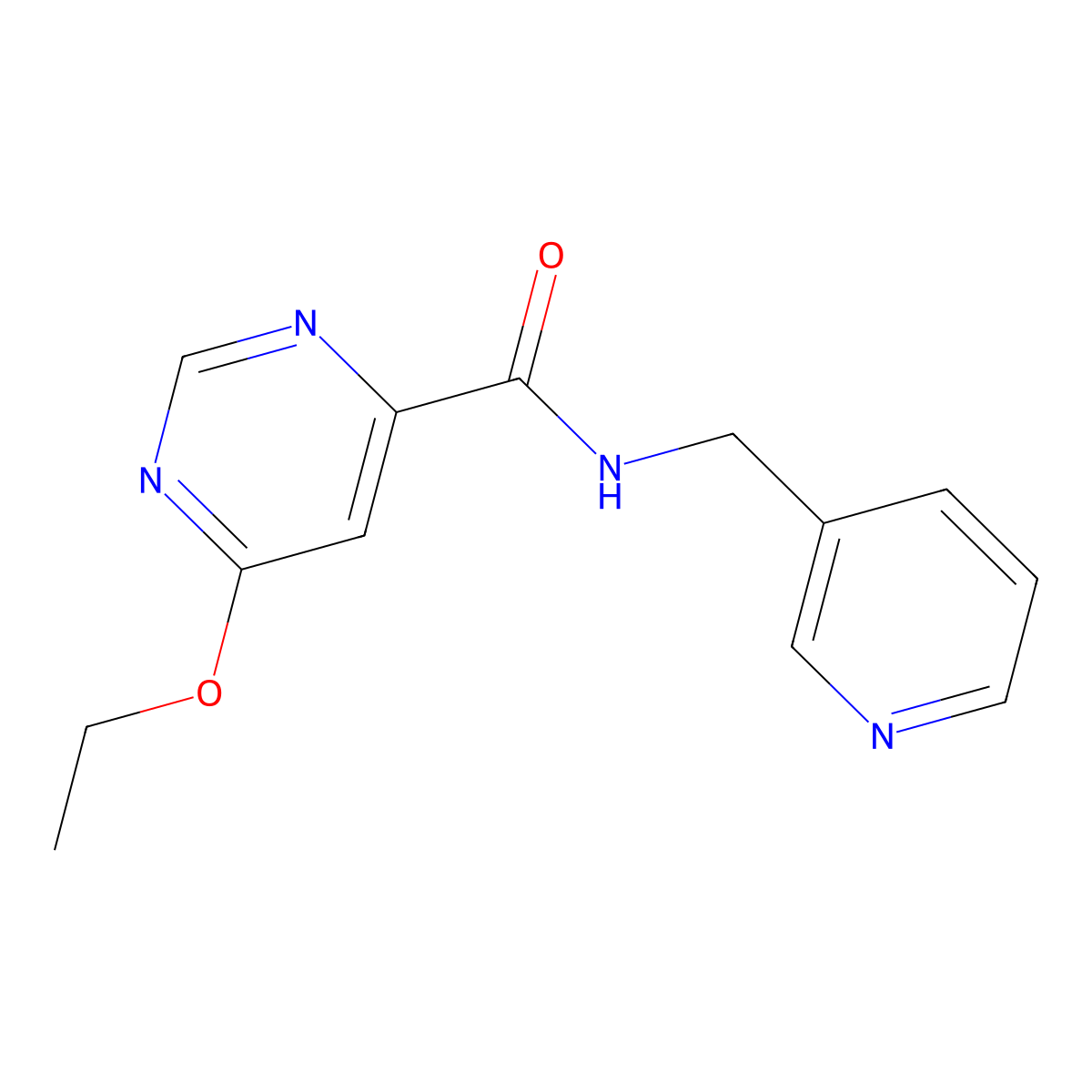 6-ethoxy-N-(pyridin-3-ylmethyl)pyrimidine-4-carboxamide molecular structure, CAS 2034362-80-4