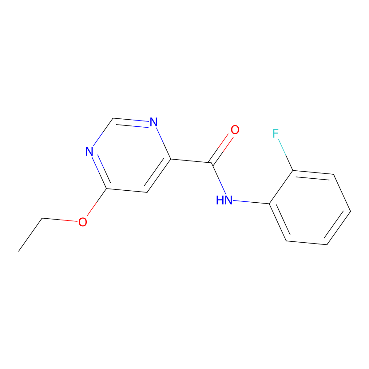 6-ethoxy-N-(2-fluorophenyl)pyrimidine-4-carboxamide molecular structure, CAS 2034362-86-0