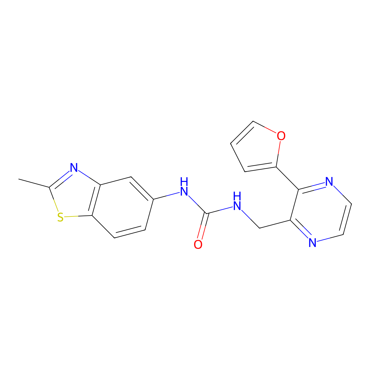 1-((3-(Furan-2-yl)pyrazin-2-yl)methyl)-3-(2-methylbenzo[d]thiazol-5-yl)urea molecular structure, CAS 2034362-88-2