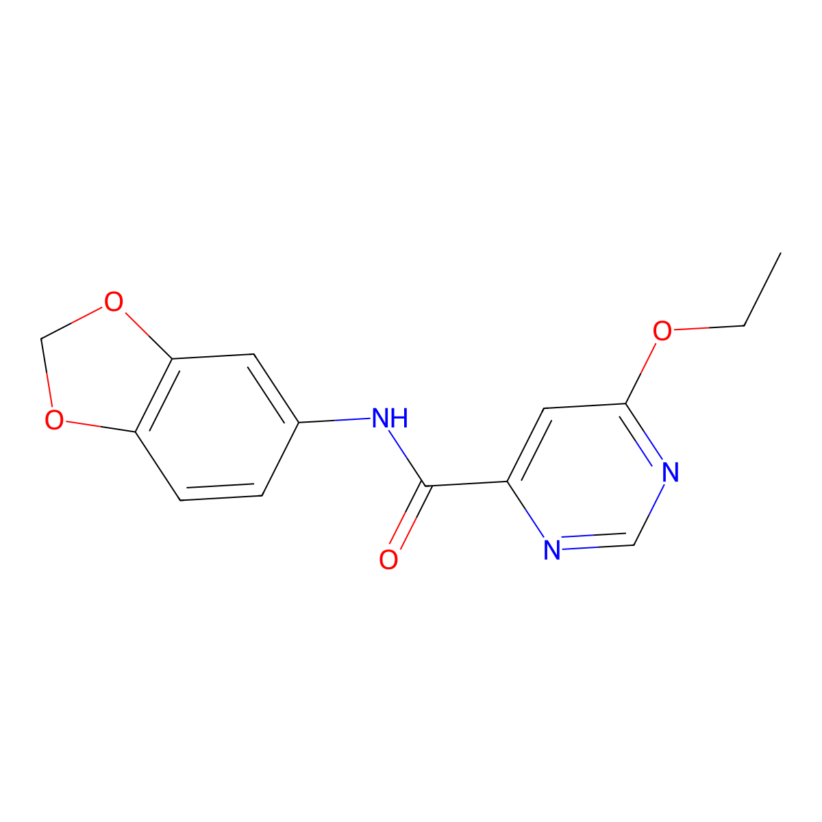 N-(benzo[d][1,3]dioxol-5-yl)-6-ethoxypyrimidine-4-carboxamide molecular structure, CAS 2034362-90-6