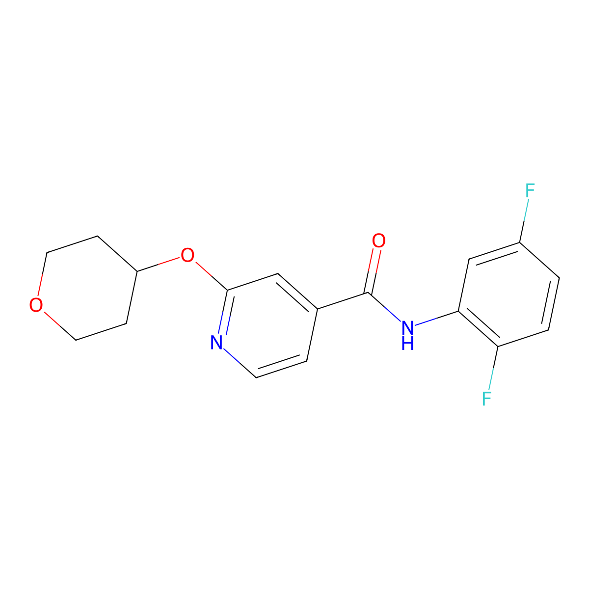 N-(2,5-difluorophenyl)-2-(oxan-4-yloxy)pyridine-4-carboxamide molecular structure, CAS 2034362-94-0
