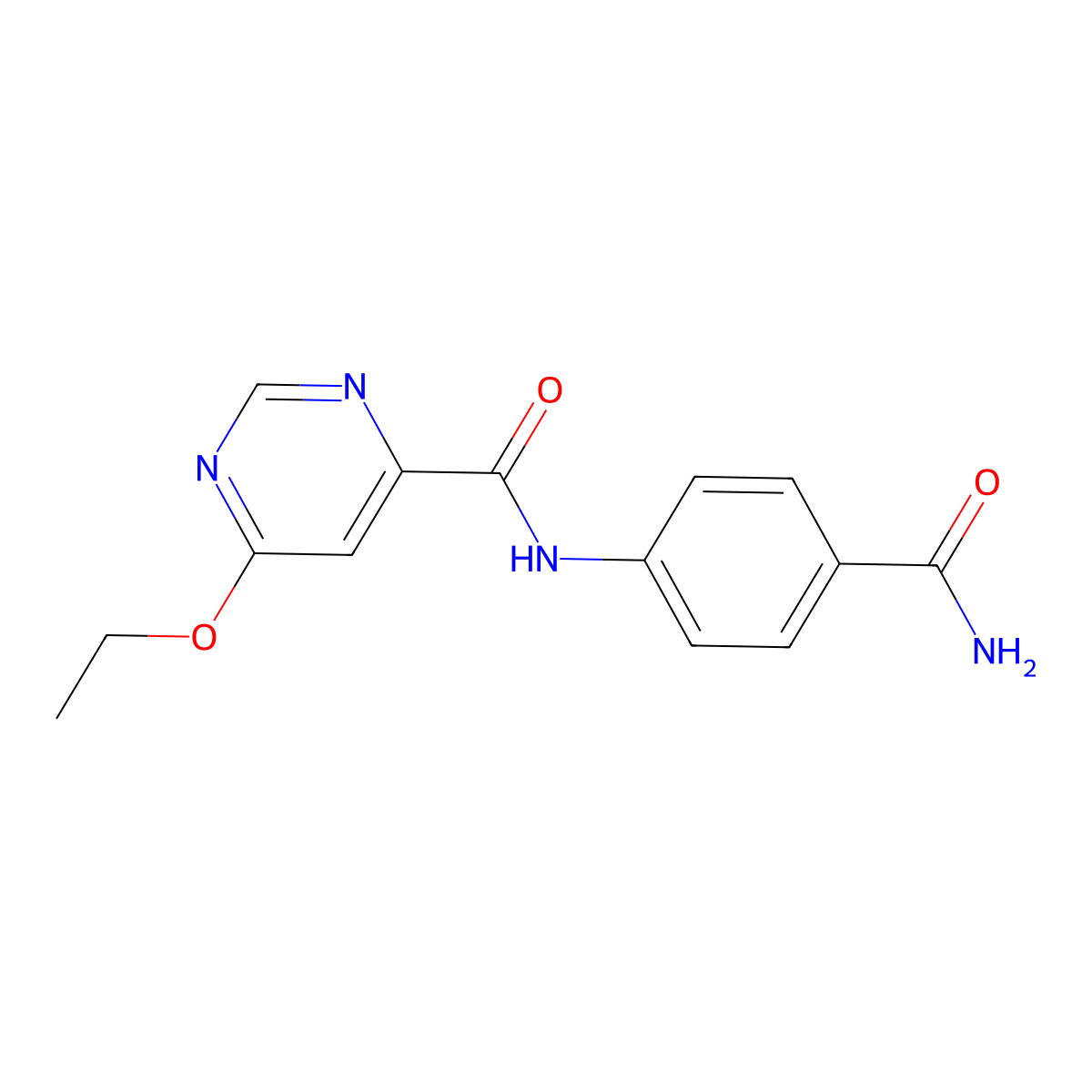 N-(4-carbamoylphenyl)-6-ethoxypyrimidine-4-carboxamide molecular structure, CAS 2034362-98-4