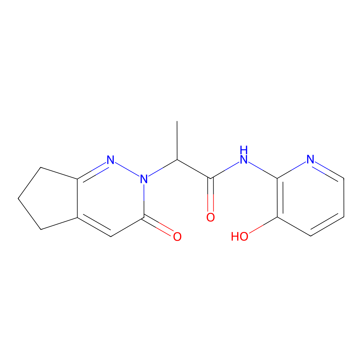 N-(3-hydroxypyridin-2-yl)-2-(3-oxo-3,5,6,7-tetrahydro-2H-cyclopenta[c]pyridazin-2-yl)propanamide molecular structure, CAS 2034363-15-8