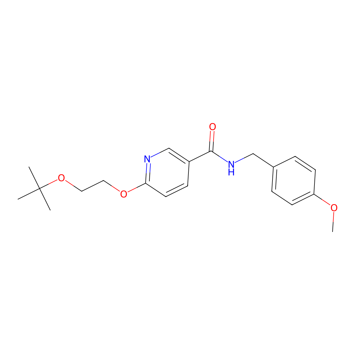 6-(2-(tert-butoxy)ethoxy)-N-(4-methoxybenzyl)nicotinamide molecular structure, CAS 2034363-27-2