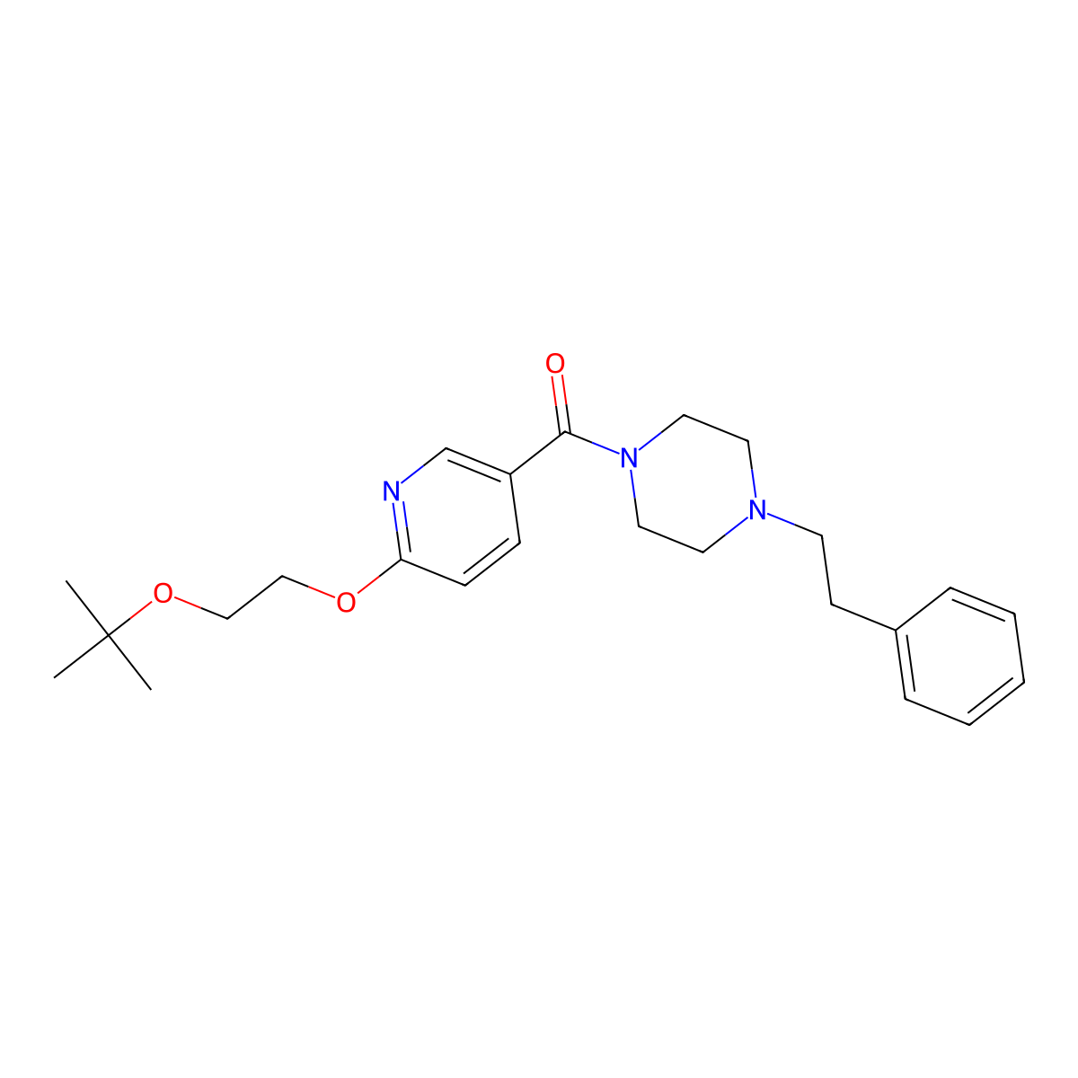 (6-(2-(Tert-butoxy)ethoxy)pyridin-3-yl)(4-phenethylpiperazin-1-yl)methanone molecular structure, CAS 2034363-37-4
