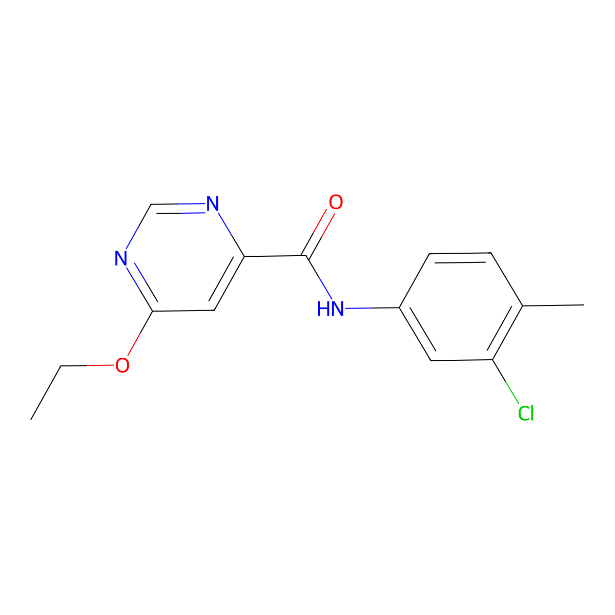 N-(3-chloro-4-methylphenyl)-6-ethoxypyrimidine-4-carboxamide molecular structure, CAS 2034363-43-2
