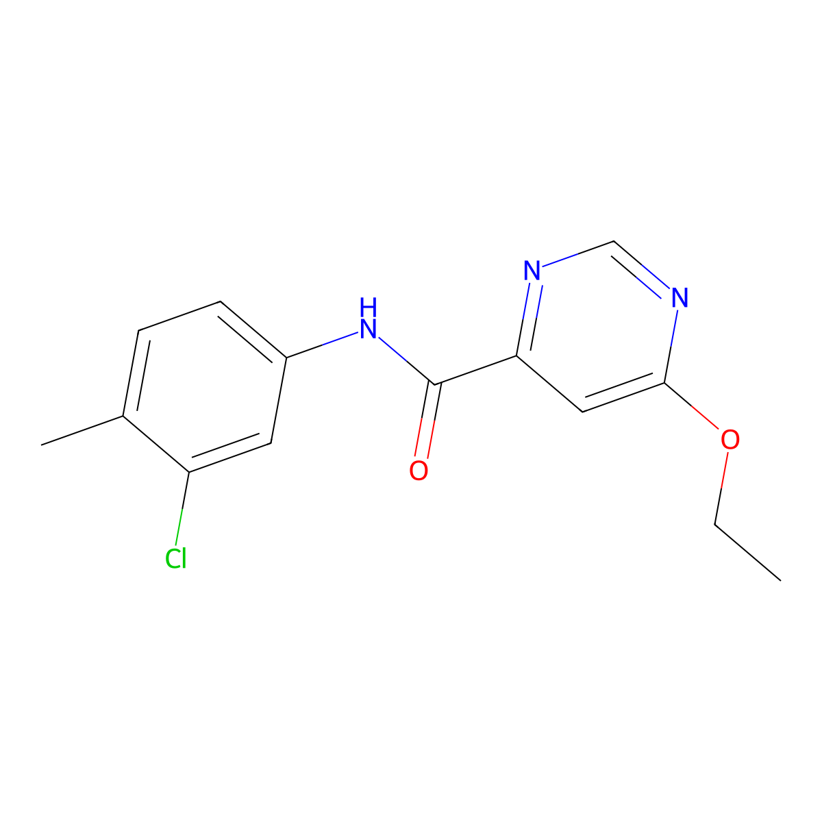 N-(3-chloro-4-methylphenyl)-6-ethoxypyrimidine-4-carboxamide molecular structure, CAS 2034363-43-2