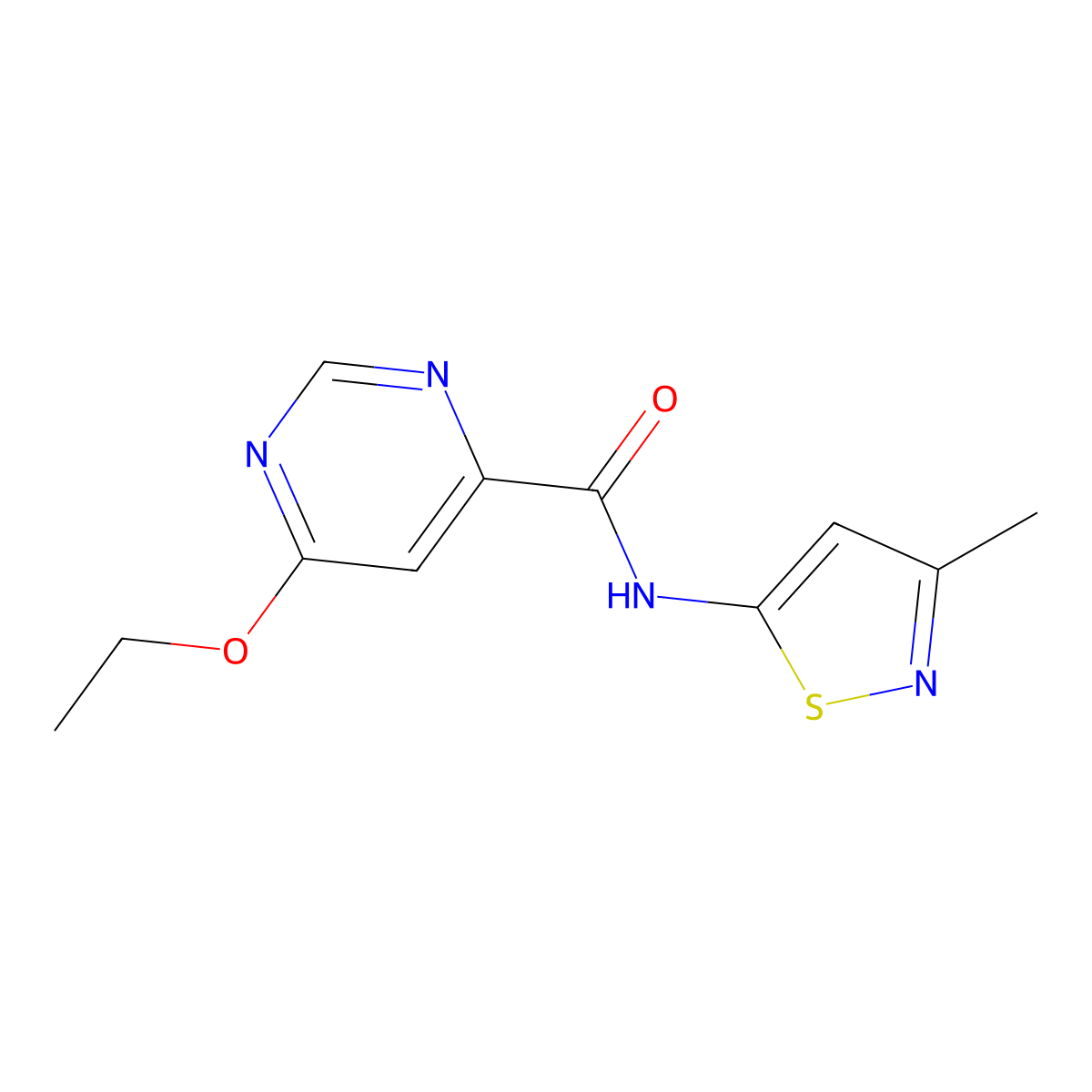 6-ethoxy-N-(3-methylisothiazol-5-yl)pyrimidine-4-carboxamide molecular structure, CAS 2034363-53-4