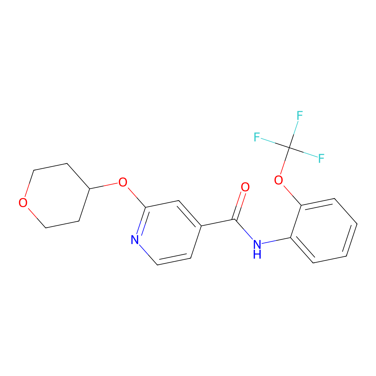 2-(oxan-4-yloxy)-N-[2-(trifluoromethoxy)phenyl]pyridine-4-carboxamide molecular structure, CAS 2034363-55-6