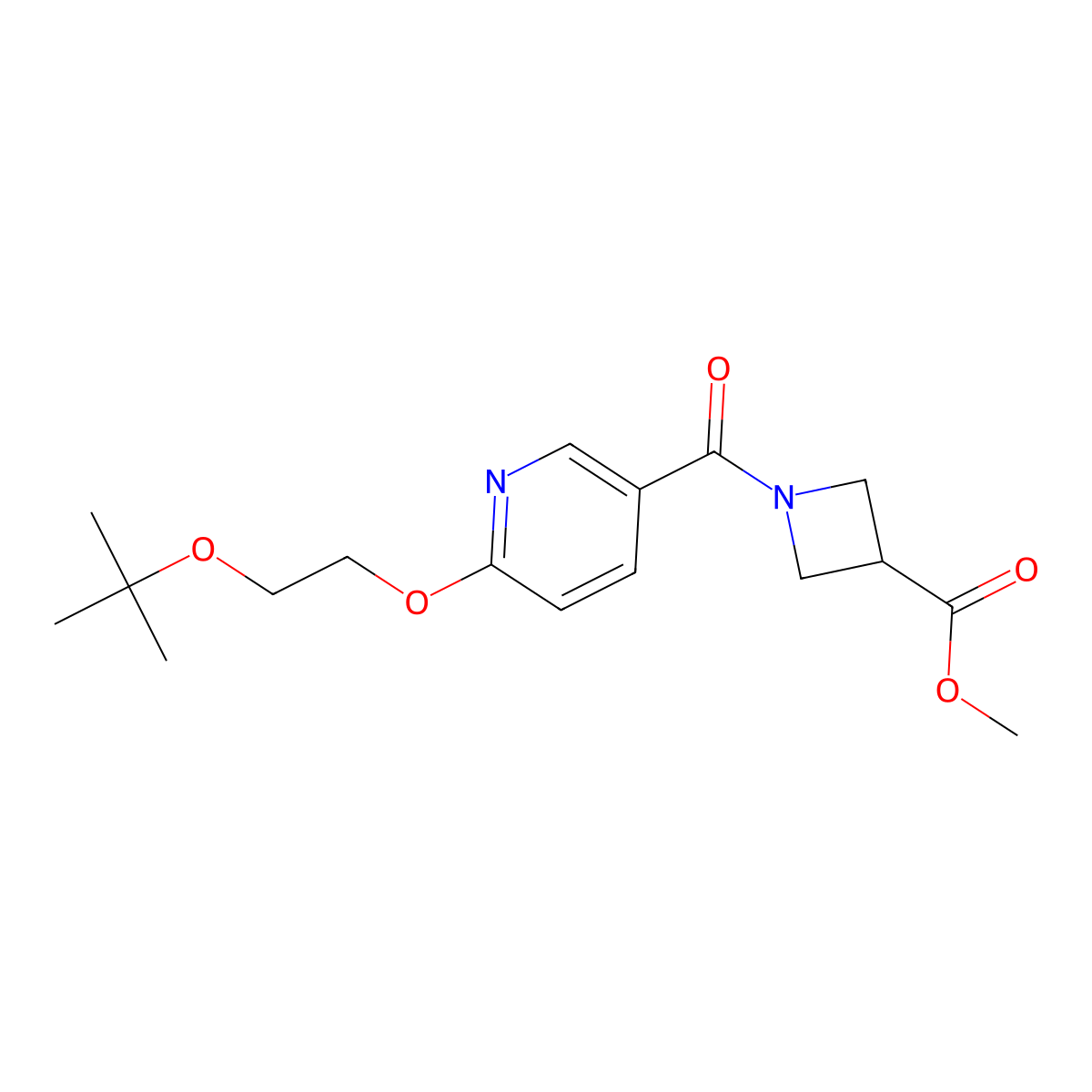 Methyl 1-(6-(2-(tert-butoxy)ethoxy)nicotinoyl)azetidine-3-carboxylate molecular structure, CAS 2034363-57-8