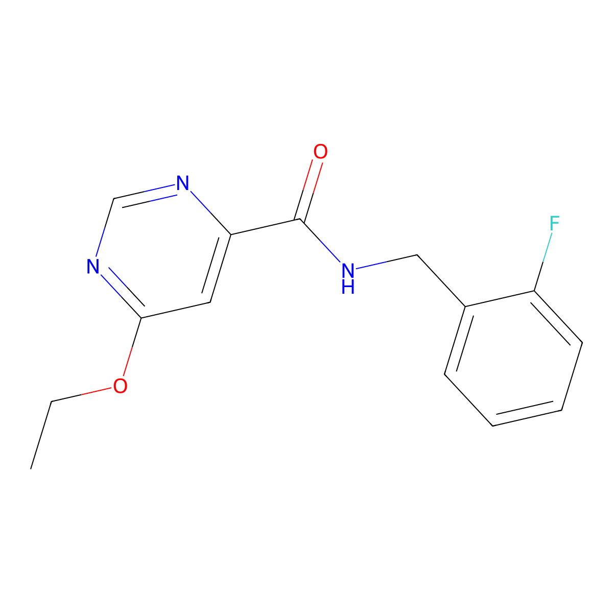 6-ethoxy-N-(2-fluorobenzyl)pyrimidine-4-carboxamide molecular structure, CAS 2034363-66-9