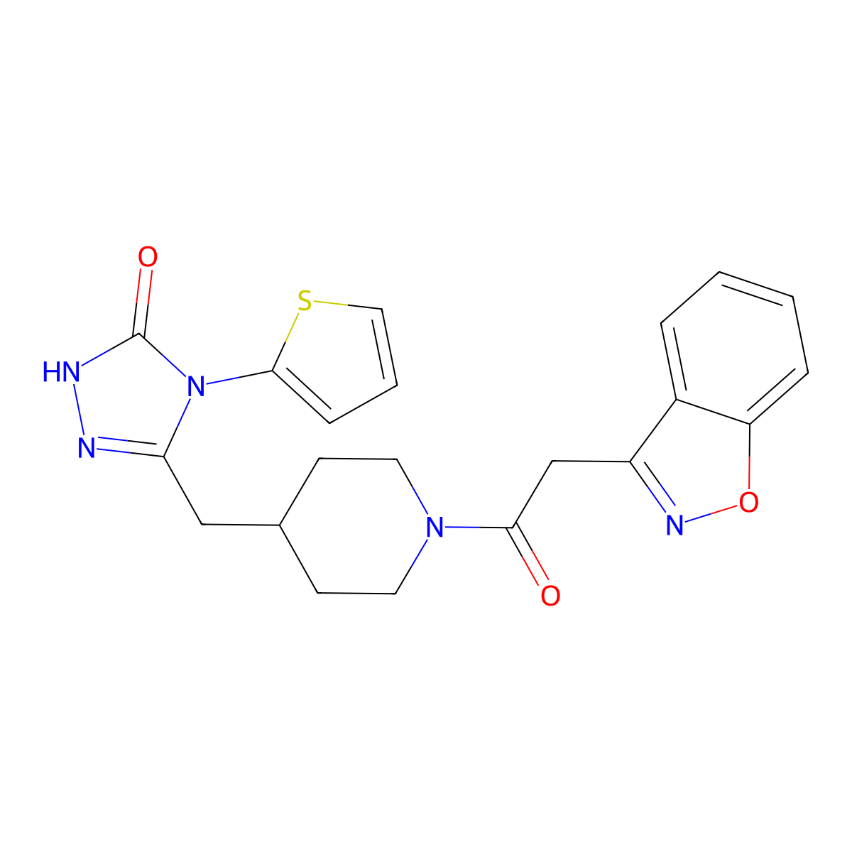 3-((1-(2-(benzo[d]isoxazol-3-yl)acetyl)piperidin-4-yl)methyl)-4-(thiophen-2-yl)-1H-1,2,4-triazol-5(4H)-one molecular structure, CAS 2034363-68-1