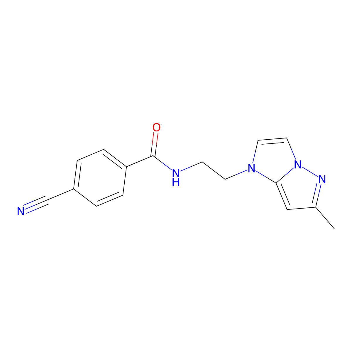 4-cyano-N-(2-(6-methyl-1H-imidazo[1,2-b]pyrazol-1-yl)ethyl)benzamide molecular structure, CAS 2034363-74-9