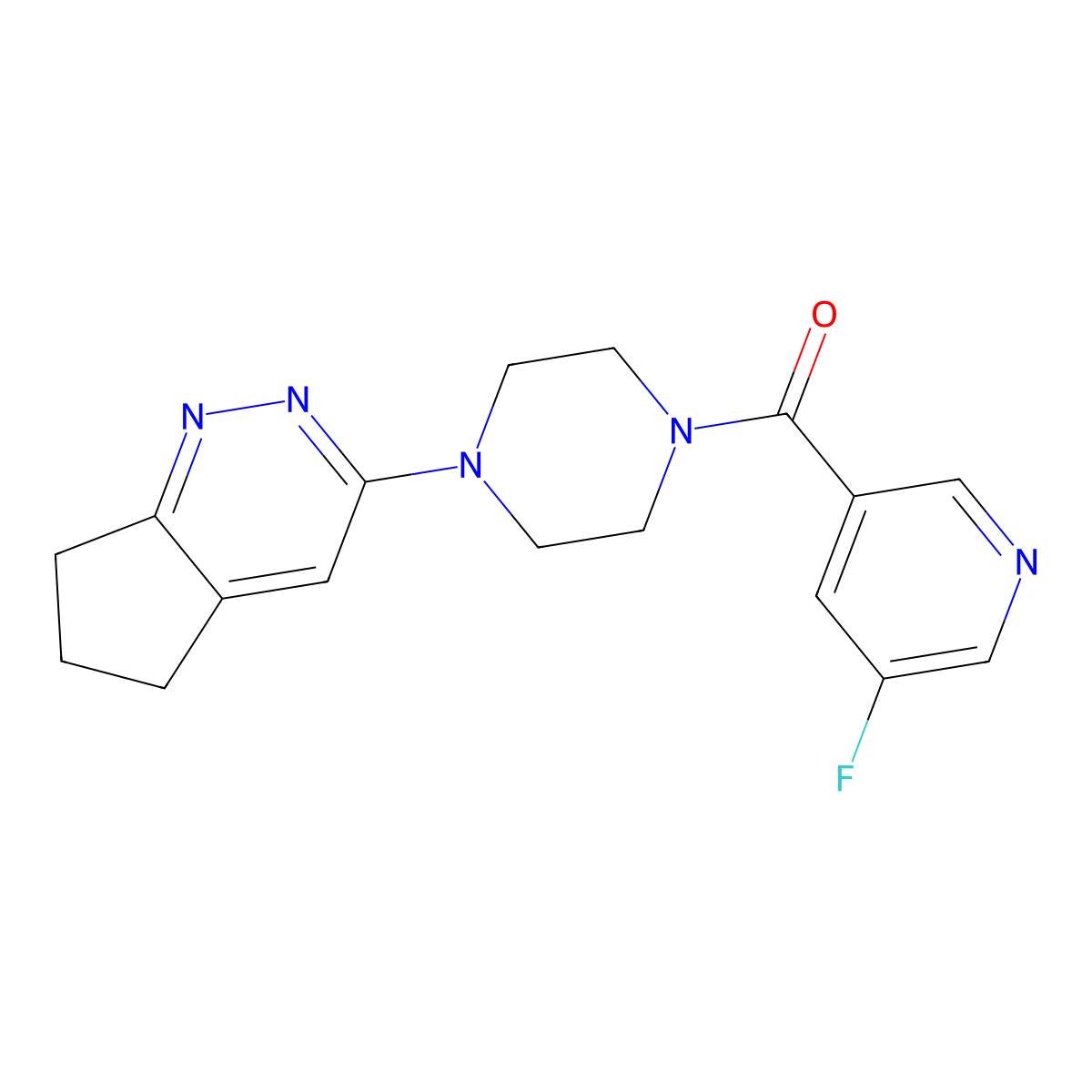 (4-(6,7-dihydro-5H-cyclopenta[c]pyridazin-3-yl)piperazin-1-yl)(5-fluoropyridin-3-yl)methanone molecular structure, CAS 2034363-75-0