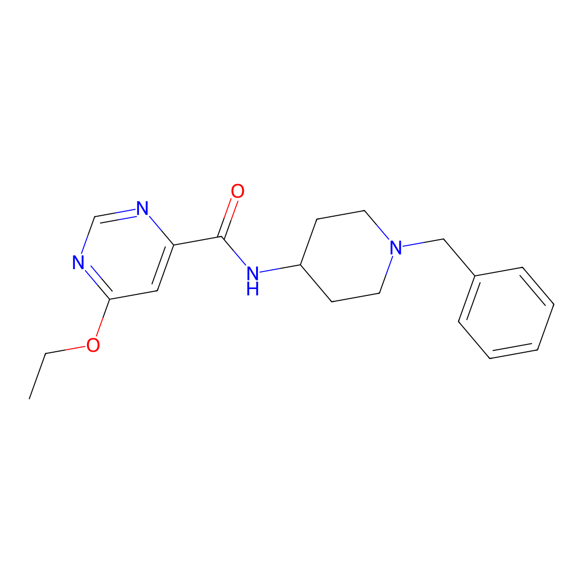 N-(1-benzylpiperidin-4-yl)-6-ethoxypyrimidine-4-carboxamide molecular structure, CAS 2034363-77-2