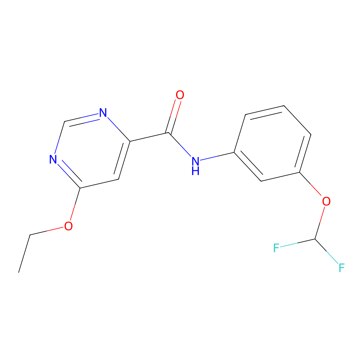 N-[3-(difluoromethoxy)phenyl]-6-ethoxypyrimidine-4-carboxamide molecular structure, CAS 2034363-87-4