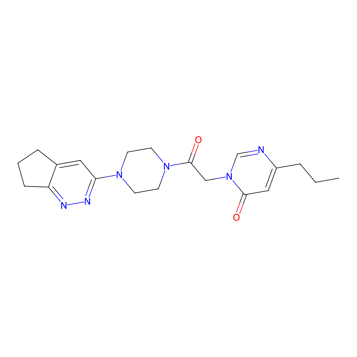 3-(2-(4-(6,7-dihydro-5H-cyclopenta[c]pyridazin-3-yl)piperazin-1-yl)-2-oxoethyl)-6-propylpyrimidin-4(3H)-one molecular structure, CAS 2034363-90-9