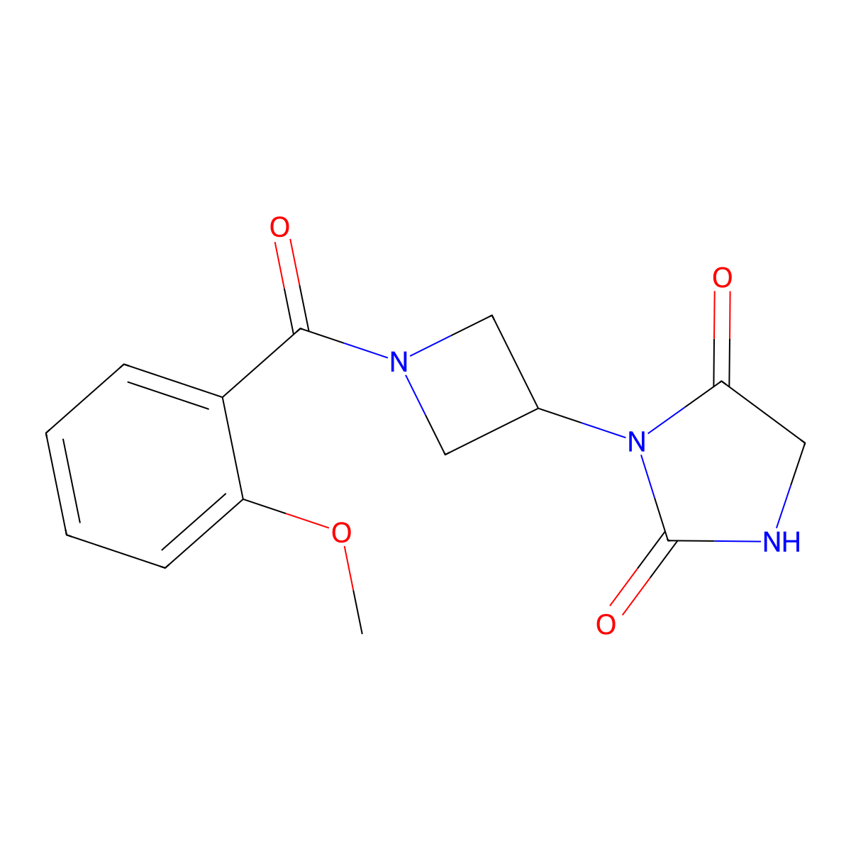 3-[1-(2-Methoxybenzoyl)azetidin-3-yl]imidazolidine-2,4-dione molecular structure, CAS 2034363-91-0
