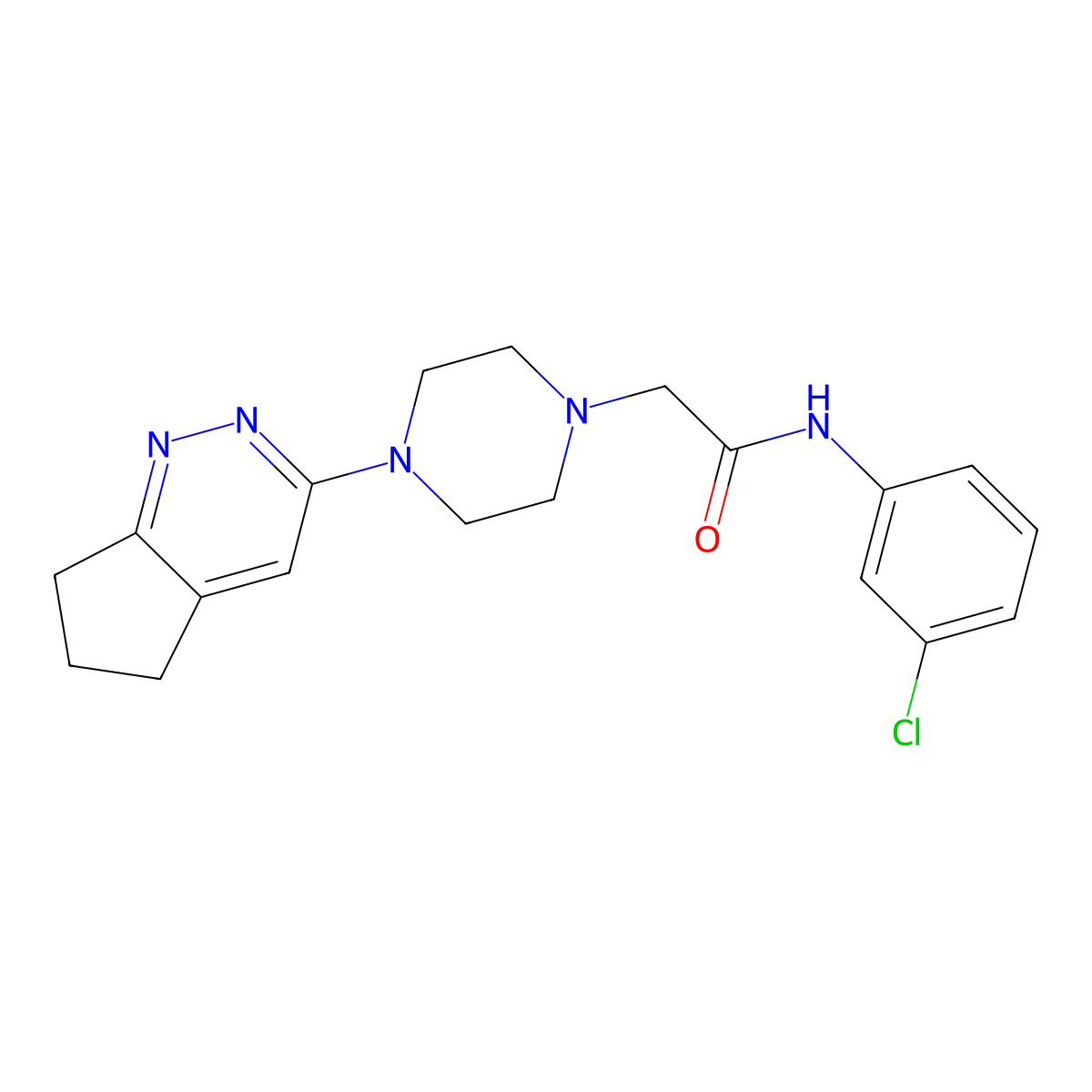 N-(3-chlorophenyl)-2-(4-(6,7-dihydro-5H-cyclopenta[c]pyridazin-3-yl)piperazin-1-yl)acetamide molecular structure, CAS 2034364-01-5