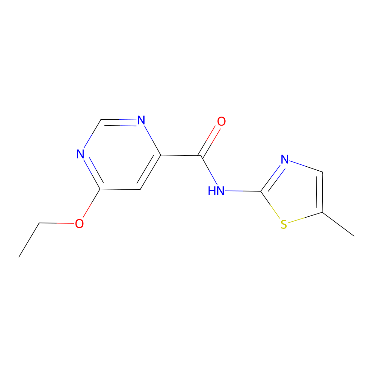 6-ethoxy-N-(5-methylthiazol-2-yl)pyrimidine-4-carboxamide molecular structure, CAS 2034364-09-3