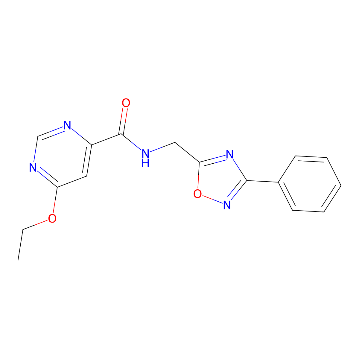 6-ethoxy-N-[(3-phenyl-1,2,4-oxadiazol-5-yl)methyl]pyrimidine-4-carboxamide molecular structure, CAS 2034364-15-1