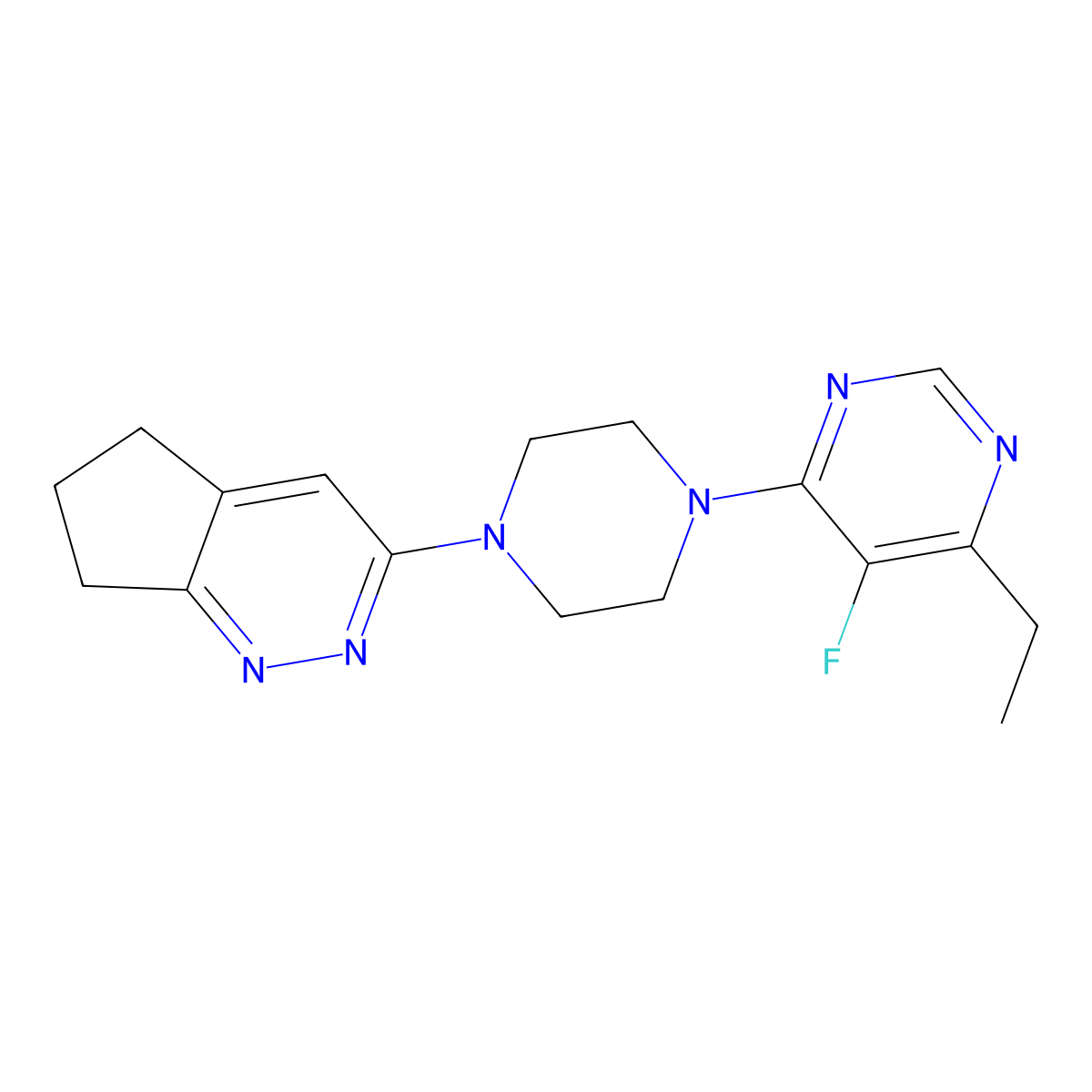 3-(4-(6-ethyl-5-fluoropyrimidin-4-yl)piperazin-1-yl)-6,7-dihydro-5H-cyclopenta[c]pyridazine molecular structure, CAS 2034364-23-1