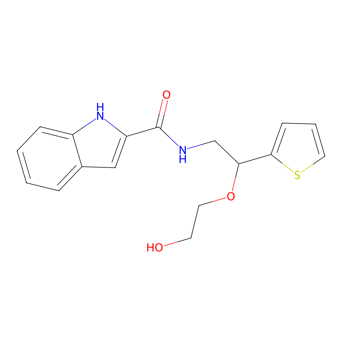 N-[2-(2-hydroxyethoxy)-2-(thiophen-2-yl)ethyl]-1H-indole-2-carboxamide molecular structure, CAS 2034364-28-6