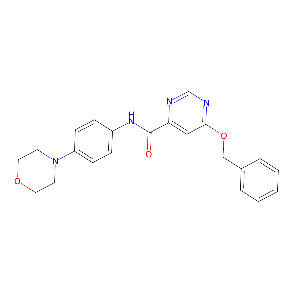6-(benzyloxy)-N-(4-morpholinophenyl)pyrimidine-4-carboxamide molecular structure, CAS 2034364-38-8