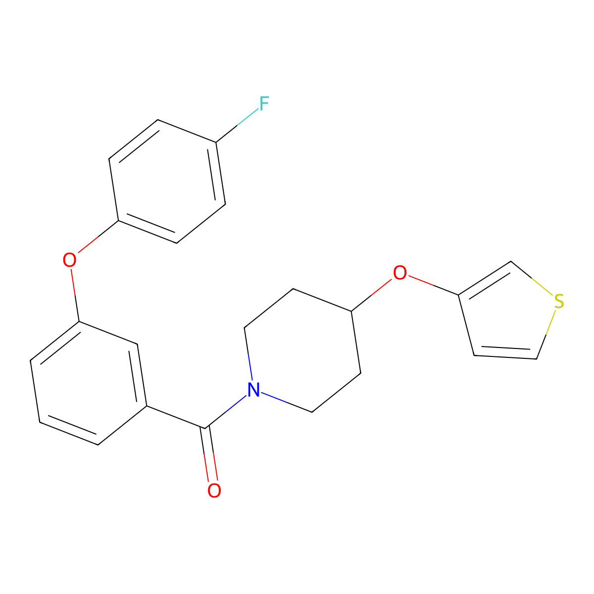 (3-(4-Fluorophenoxy)phenyl)(4-(thiophen-3-yloxy)piperidin-1-yl)methanone molecular structure, CAS 2034364-41-3