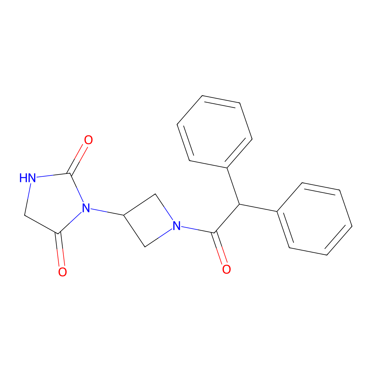 3-[1-(2,2-Diphenylacetyl)azetidin-3-yl]imidazolidine-2,4-dione molecular structure, CAS 2034364-60-6