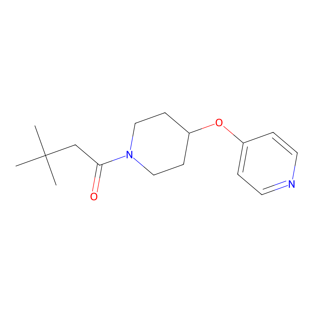 3,3-Dimethyl-1-[4-(pyridin-4-yloxy)piperidin-1-yl]butan-1-one molecular structure, CAS 2034364-62-8