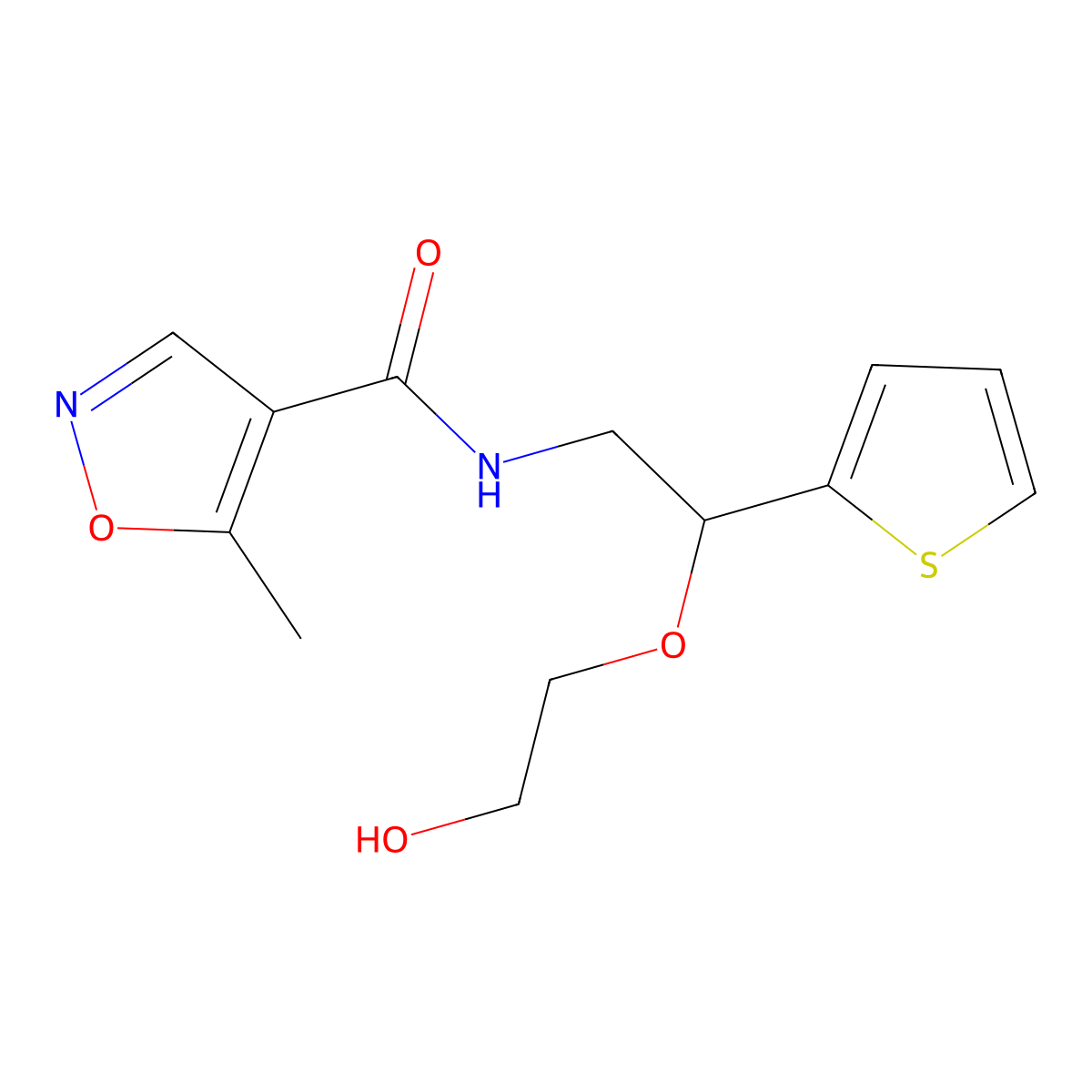 N-(2-(2-hydroxyethoxy)-2-(thiophen-2-yl)ethyl)-5-methylisoxazole-4-carboxamide molecular structure, CAS 2034364-79-7