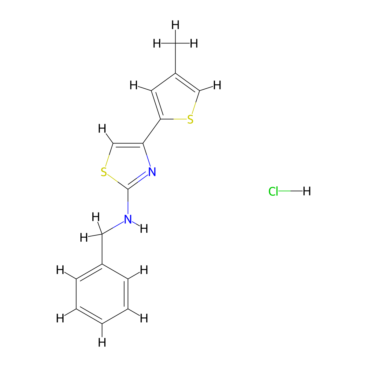 N-benzyl-4-(4-methylthiophen-2-yl)thiazol-2-amine hydrochloride molecular structure, CAS 2034364-83-3