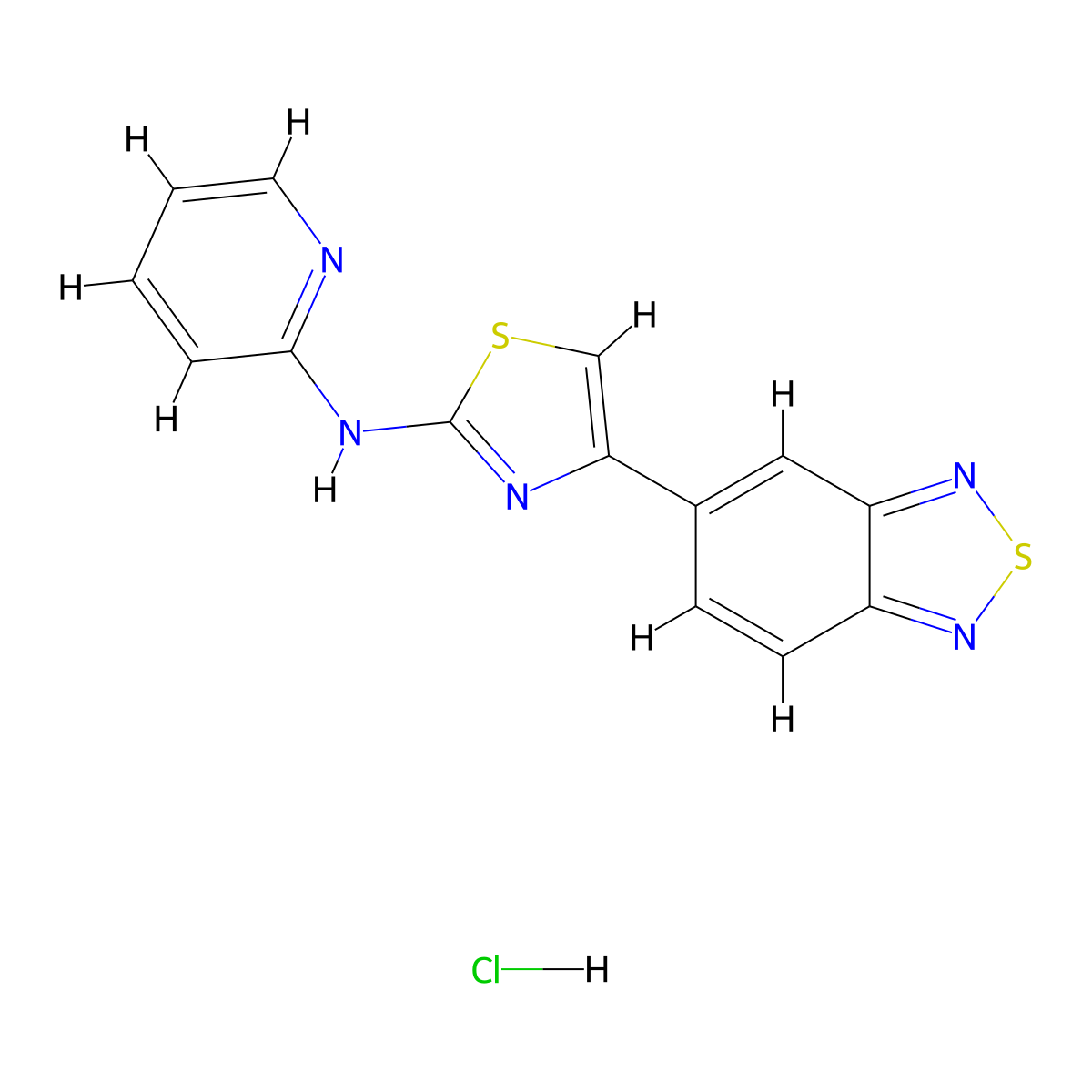 4-(benzo[c][1,2,5]thiadiazol-5-yl)-N-(pyridin-2-yl)thiazol-2-amine hydrochloride molecular structure, CAS 2034364-96-8