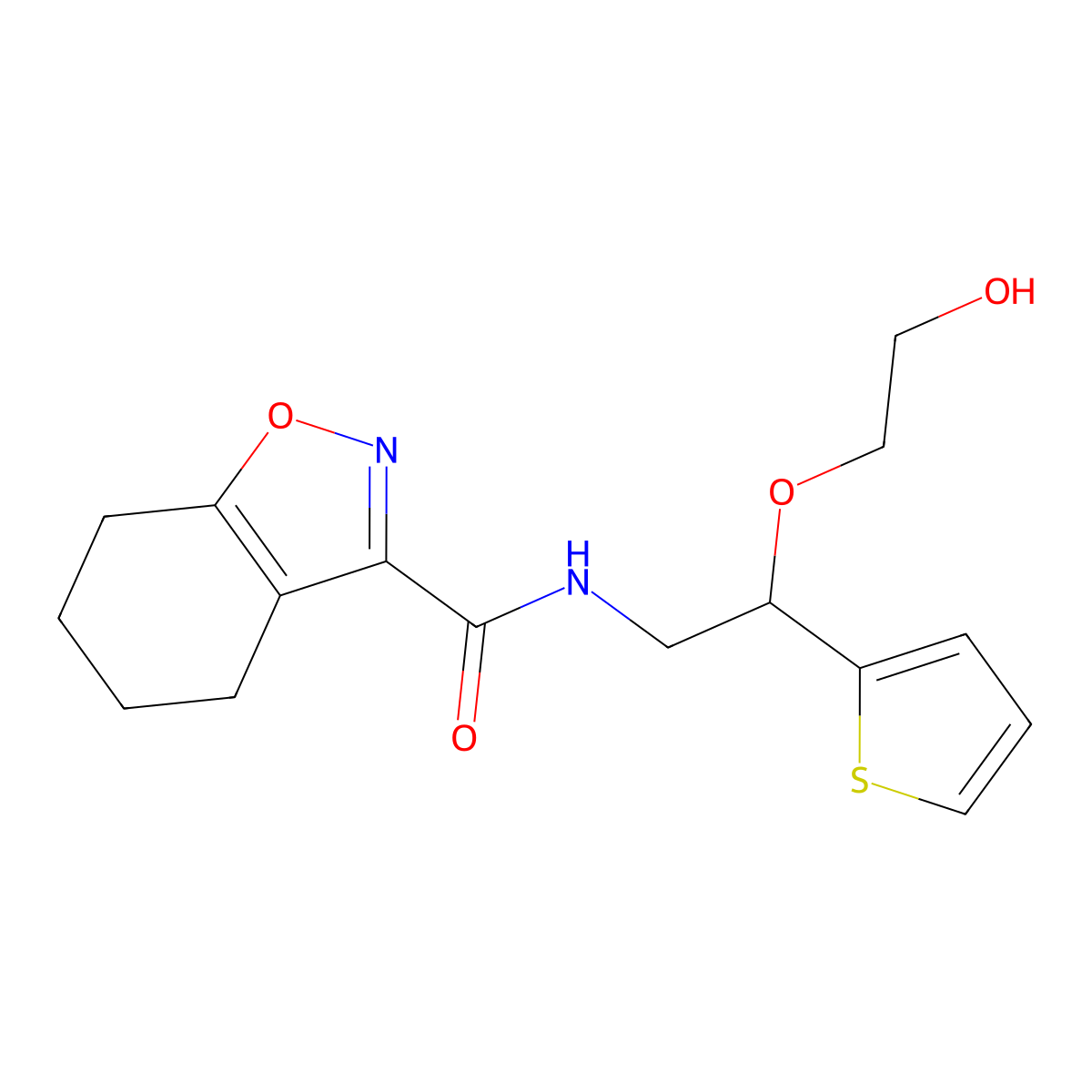 N-(2-(2-hydroxyethoxy)-2-(thiophen-2-yl)ethyl)-4,5,6,7-tetrahydrobenzo[d]isoxazole-3-carboxamide molecular structure, CAS 2034364-97-9