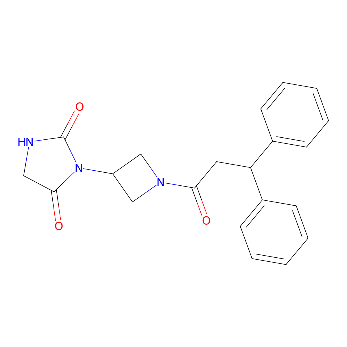3-[1-(3,3-Diphenylpropanoyl)azetidin-3-yl]imidazolidine-2,4-dione molecular structure, CAS 2034365-01-8
