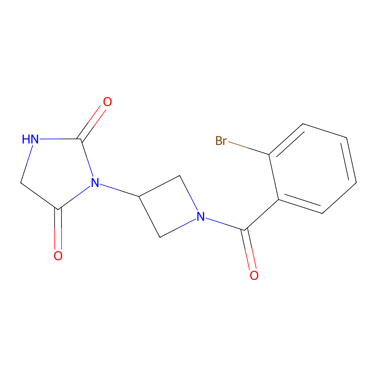3-[1-(2-Bromobenzoyl)azetidin-3-yl]imidazolidine-2,4-dione molecular structure, CAS 2034365-11-0
