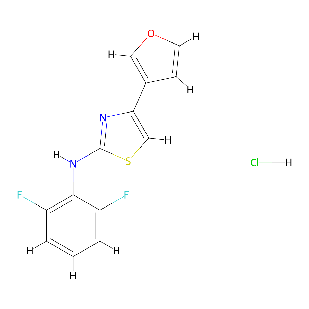 N-(2,6-difluorophenyl)-4-(furan-3-yl)thiazol-2-amine hydrochloride molecular structure, CAS 2034365-21-2