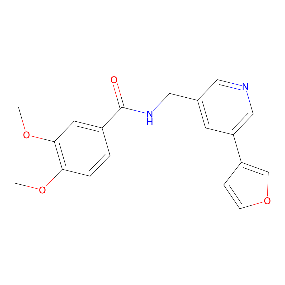 N-{[5-(furan-3-yl)pyridin-3-yl]methyl}-3,4-dimethoxybenzamide molecular structure, CAS 2034365-24-5