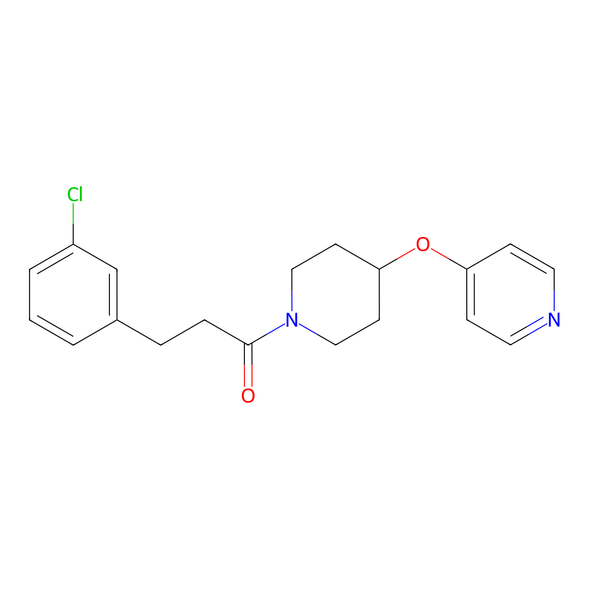 3-(3-Chlorophenyl)-1-(4-(pyridin-4-yloxy)piperidin-1-yl)propan-1-one molecular structure, CAS 2034365-26-7