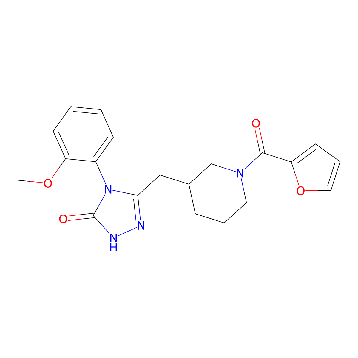 3-((1-(furan-2-carbonyl)piperidin-3-yl)methyl)-4-(2-methoxyphenyl)-1H-1,2,4-triazol-5(4H)-one molecular structure, CAS 2034365-38-1