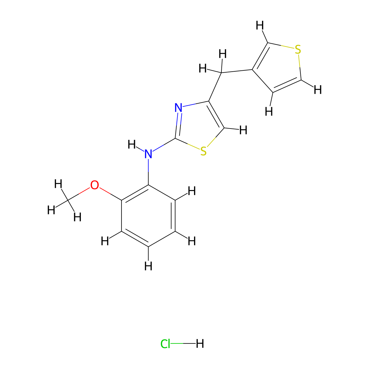 N-(2-methoxyphenyl)-4-(thiophen-3-ylmethyl)thiazol-2-amine hydrochloride molecular structure, CAS 2034365-43-8
